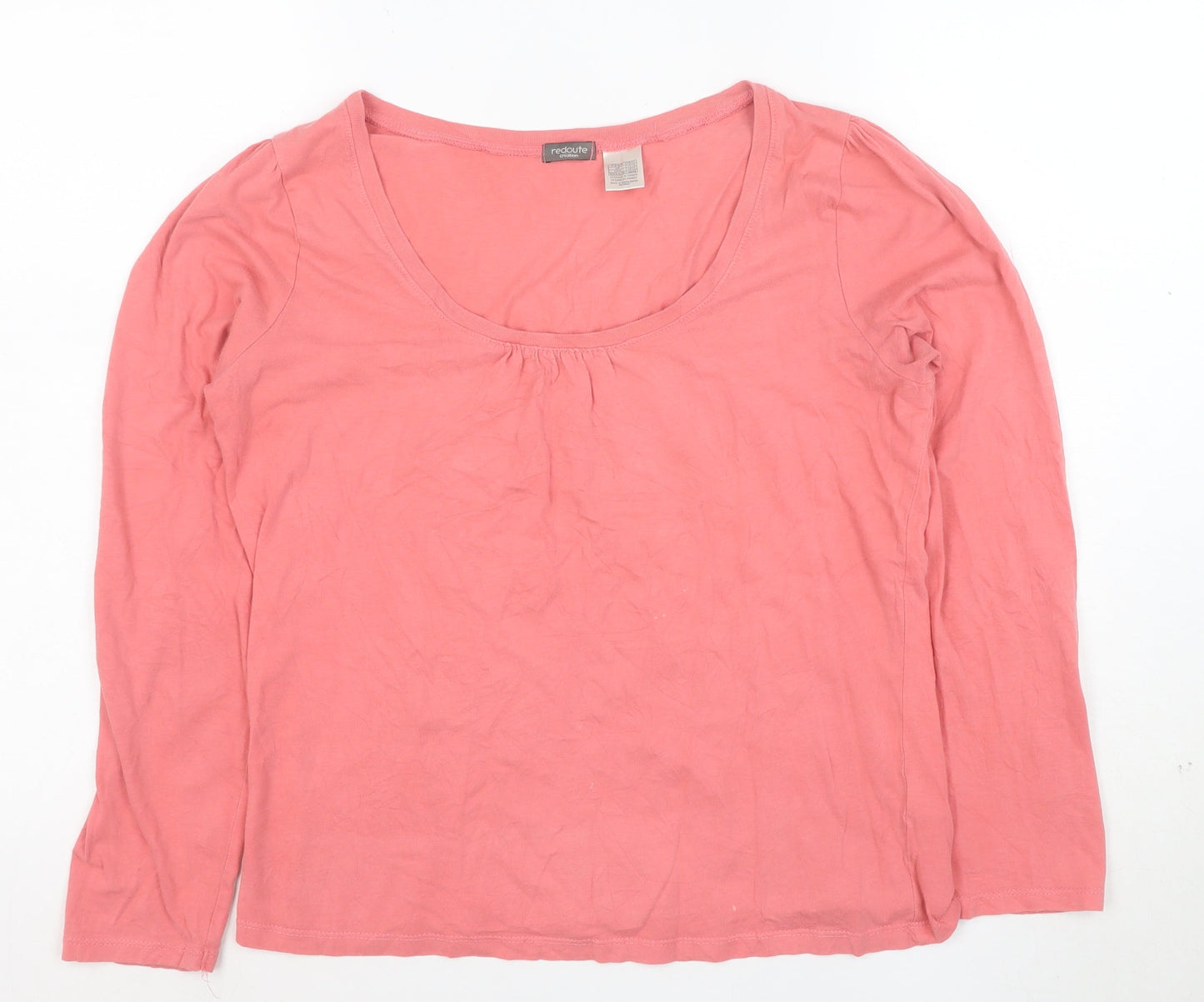 La Redoute Women’s Pink Cotton Long Sleeve Scoop Neck Top Size 12