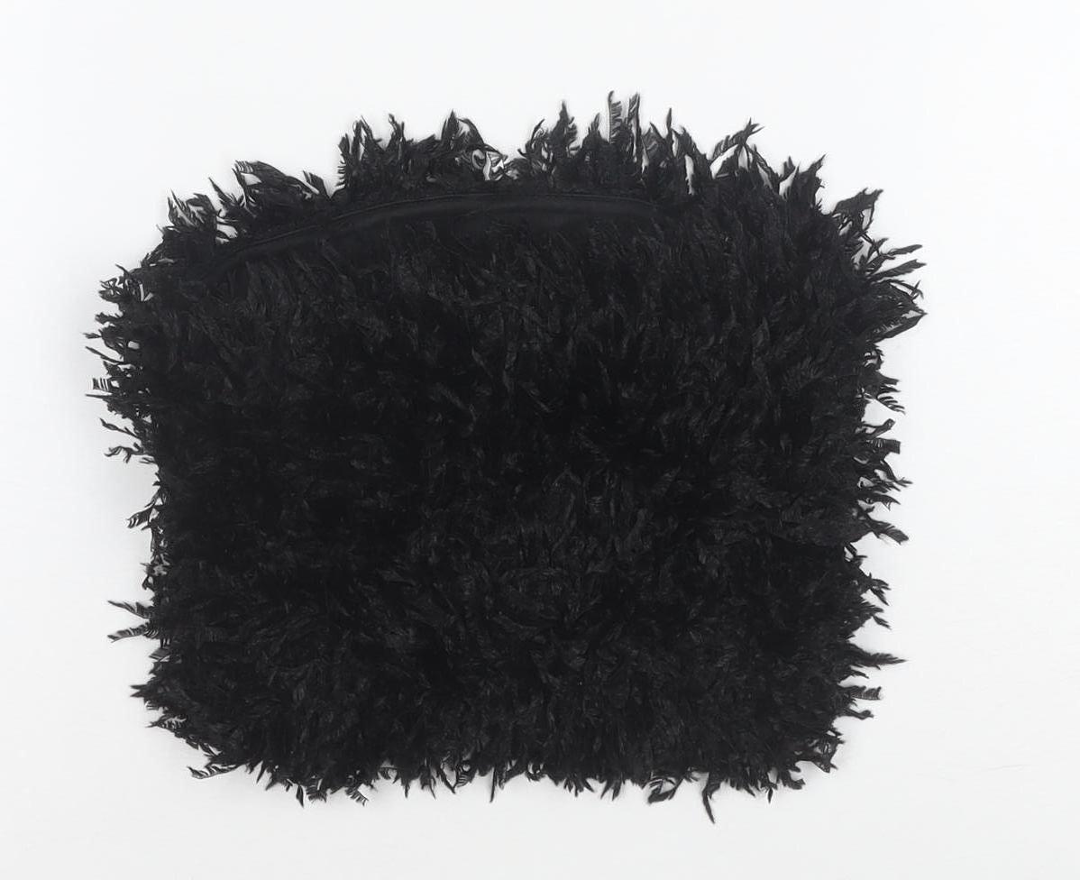 New Look Women's Black Faux Fur Strapless Tank Top Size 8