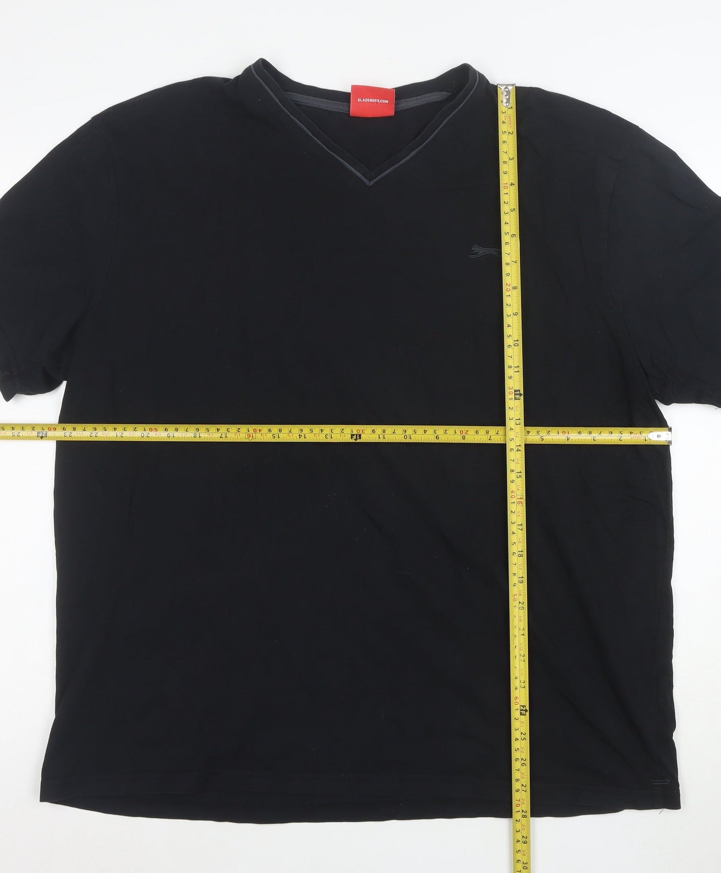 Slazenger Men's Black 2XL V-Neck Cotton T-Shirt