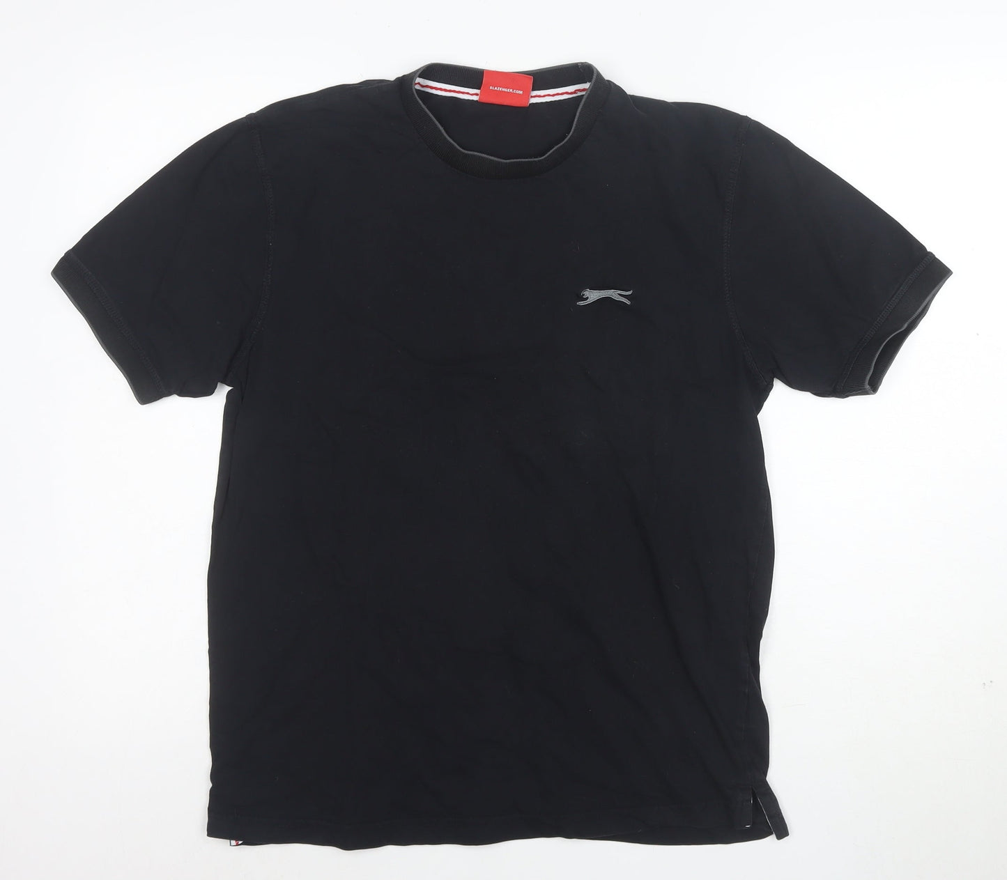 Slazenger Men's Black Short Sleeve Crew Neck Cotton T-Shirt Size M