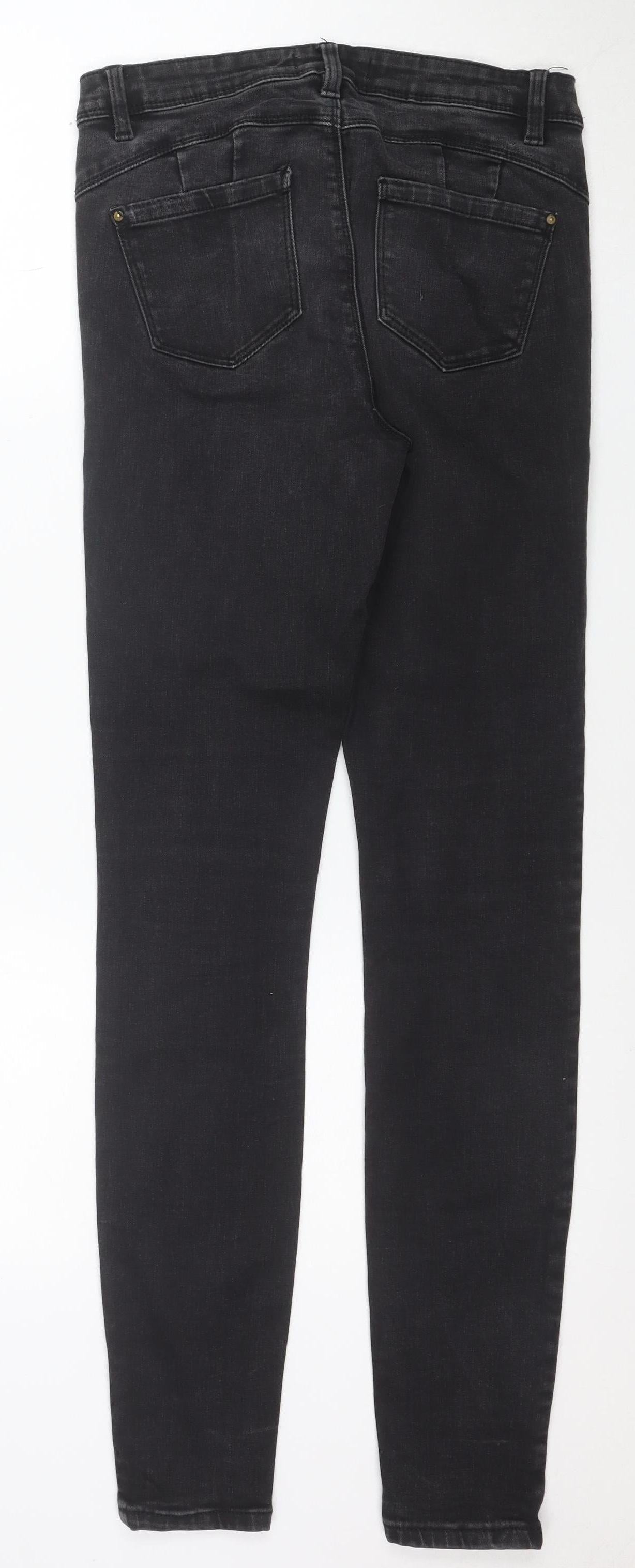 Denim Co. Womens Black Skinny Jeans Size 12 Slim Fit Stretch Denim