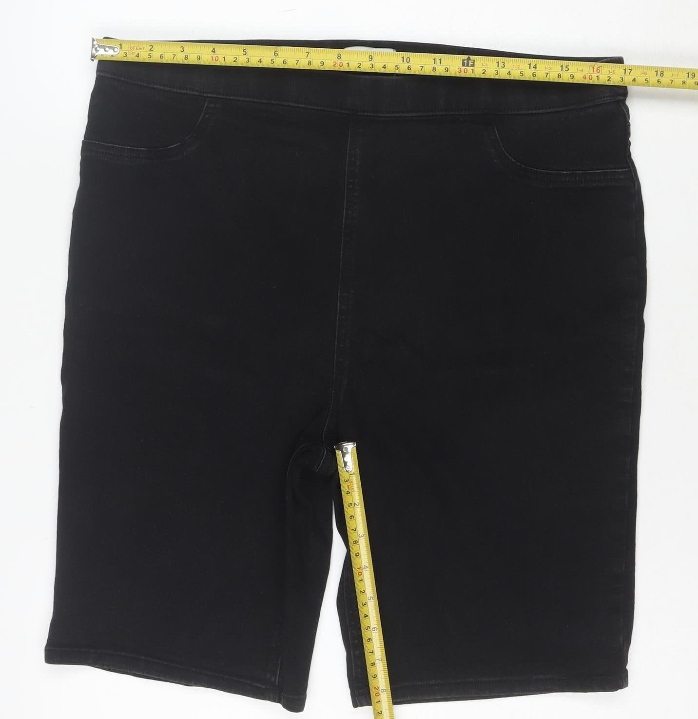 Papaya Denim Womens Black Size 16 Bermuda Shorts Stretch Cotton Blend