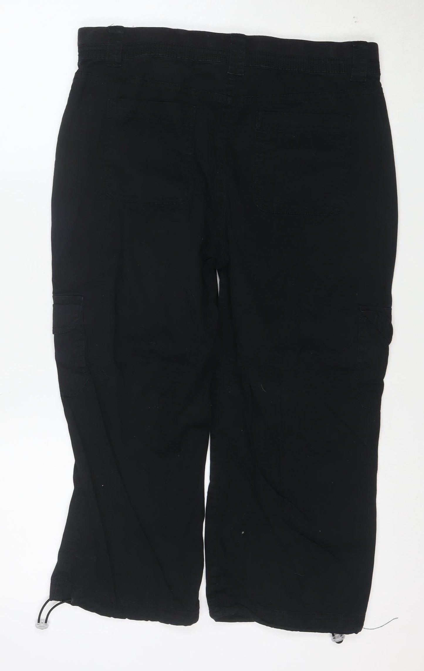 Style & Co Womens Black Cotton Cargo Trousers Size 10