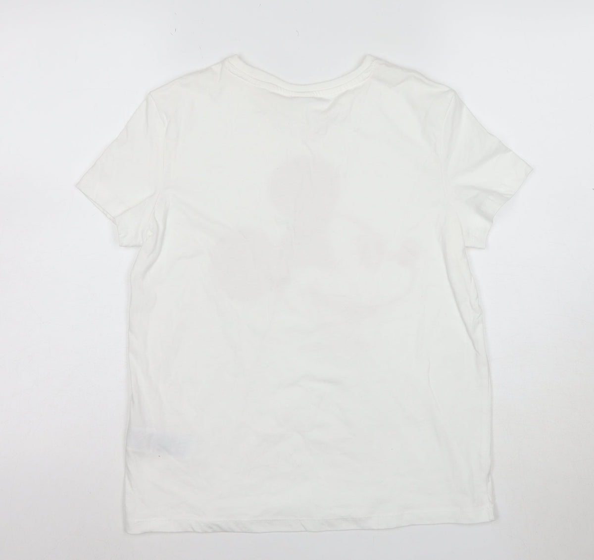 Back view of Disney Women’s White Mickey Mouse Short Sleeve Cotton T-Shirt S