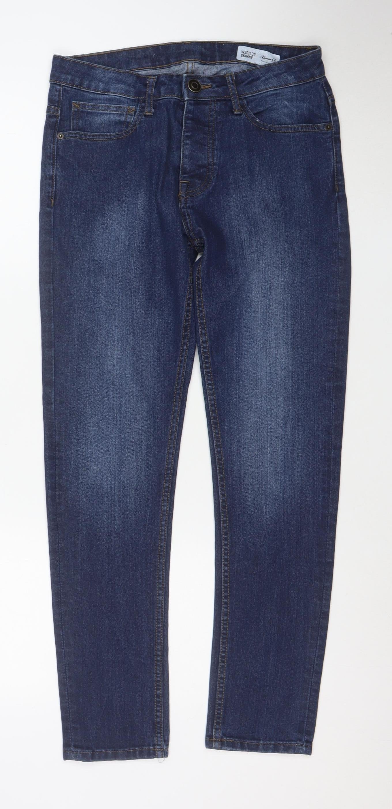 Denim Co. Women's Blue Skinny Jeans W30 L30 Cotton Blend