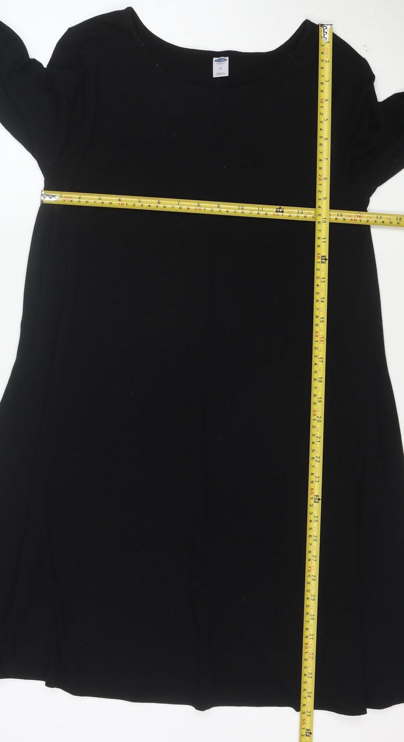 Old Navy Women’s Black Jersey A-Line Dress Size M Long Sleeve