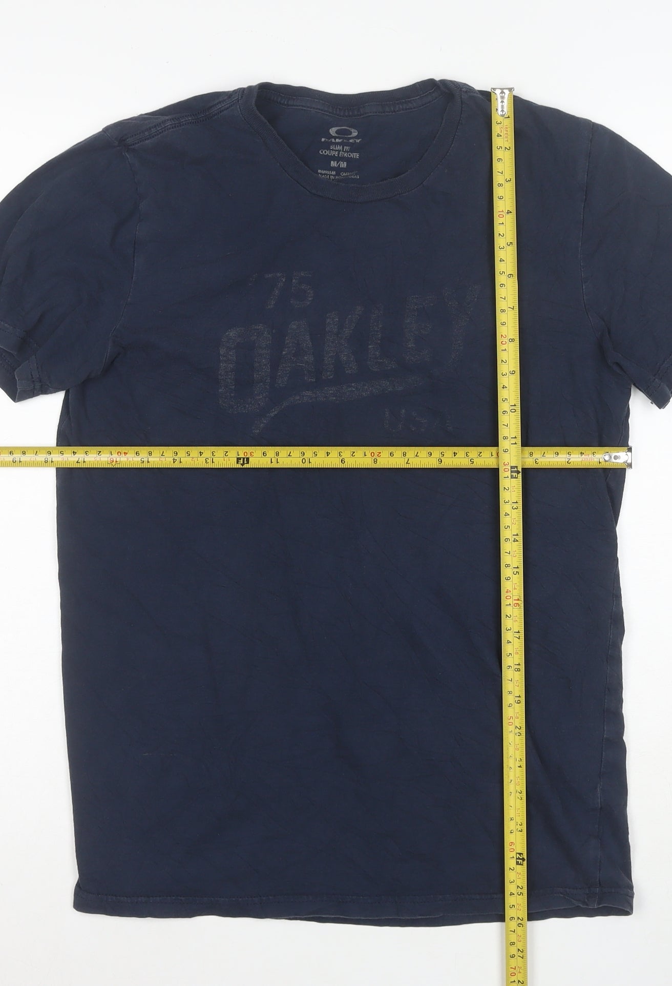 Oakley Men's Blue Slim Fit Graphic Cotton T-Shirt M