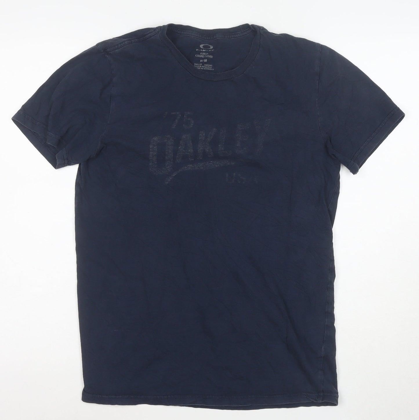 Oakley Men's Blue Slim Fit Graphic Cotton T-Shirt M