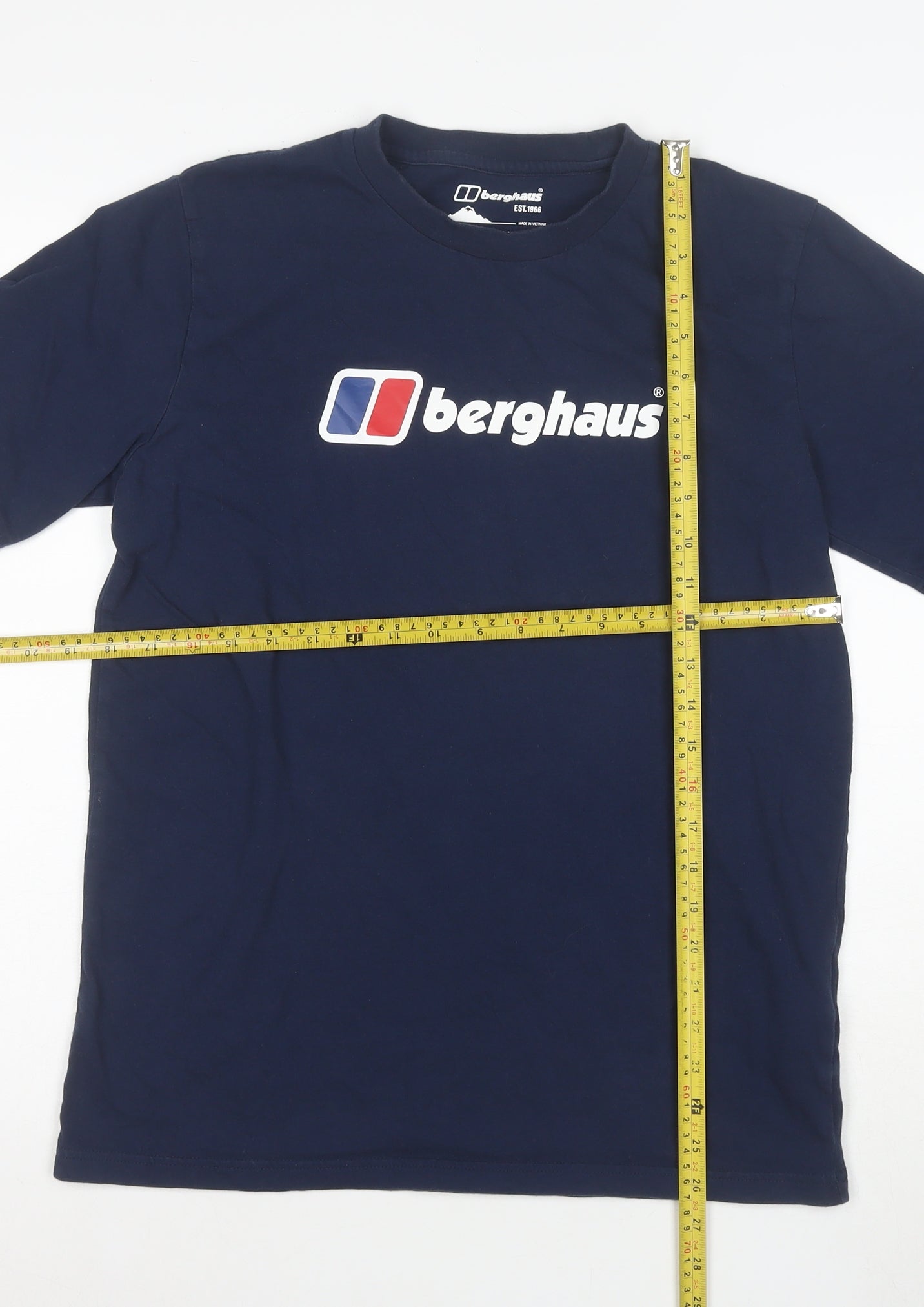 Berghaus Men's Blue Short Sleeve Organic Cotton Logo T-Shirt M