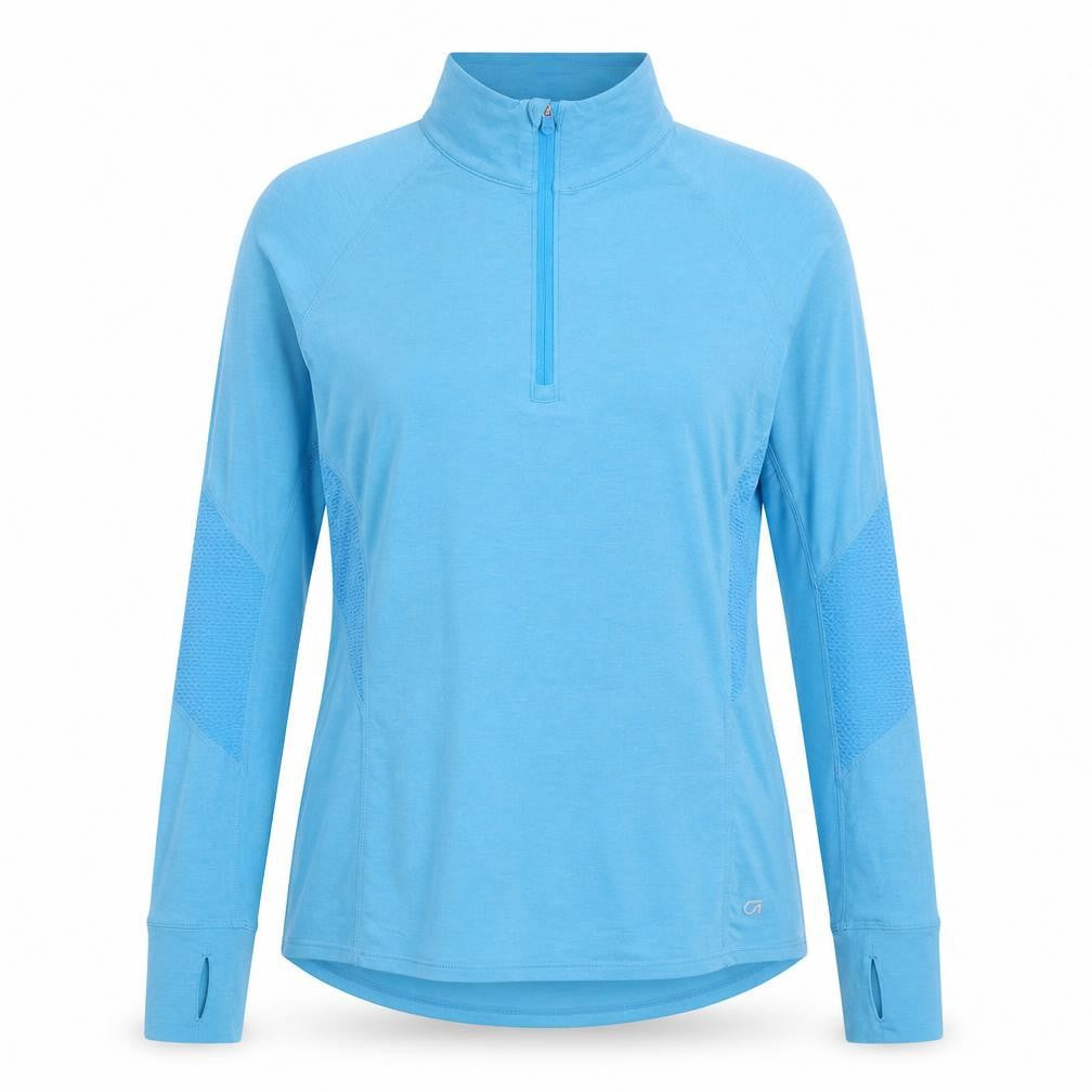 GapFit Womens Blue 1/4 Zip Pullover Hoodie S Lightweight Breathable Top