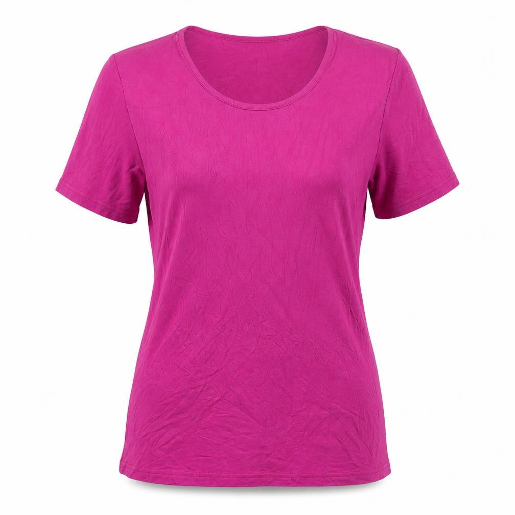 Ately Amke Women’s Pink Short Sleeve Basic Stretch T-Shirt Size M