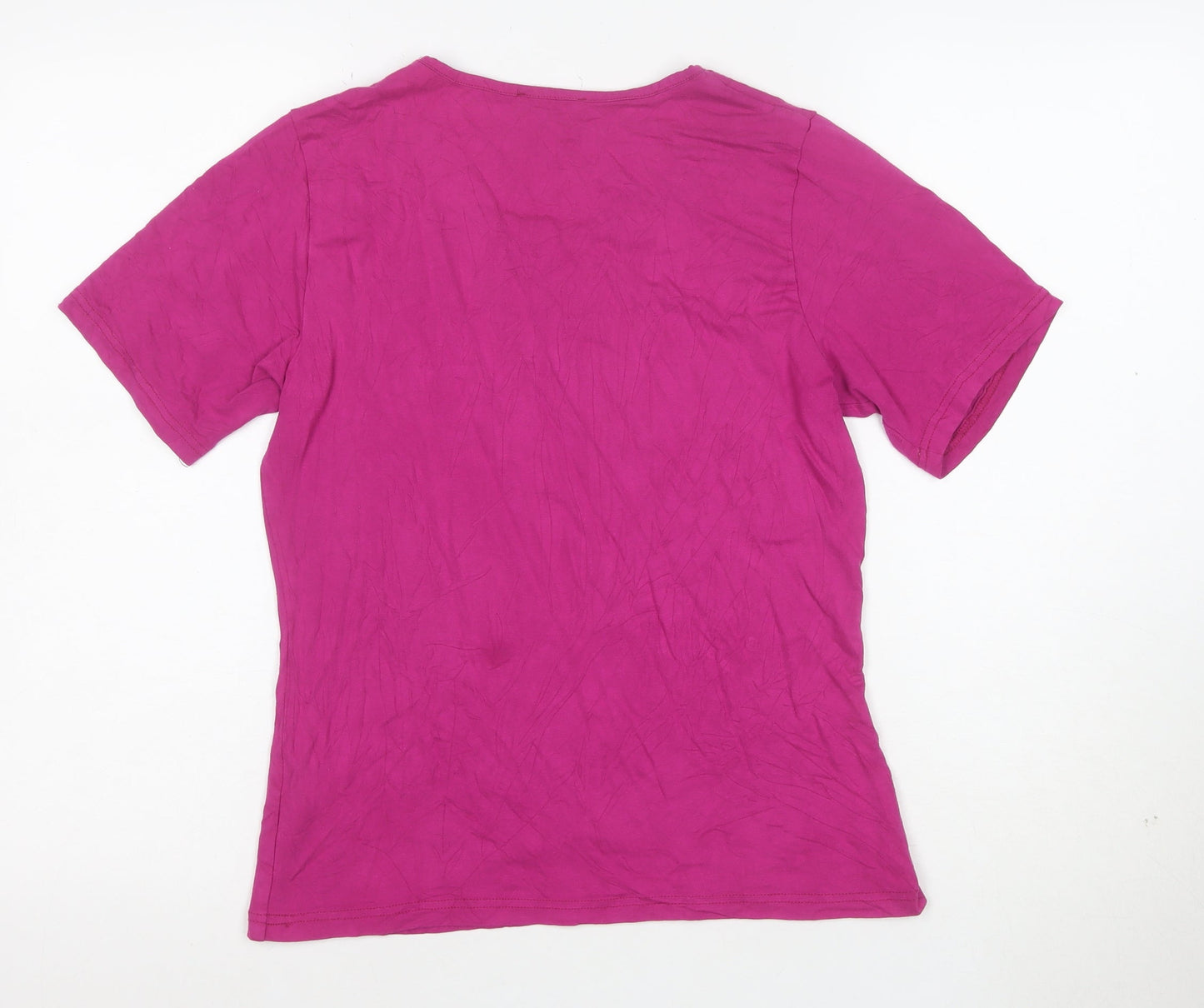 Ately Amke Women’s Pink Short Sleeve Basic Stretch T-Shirt Size M