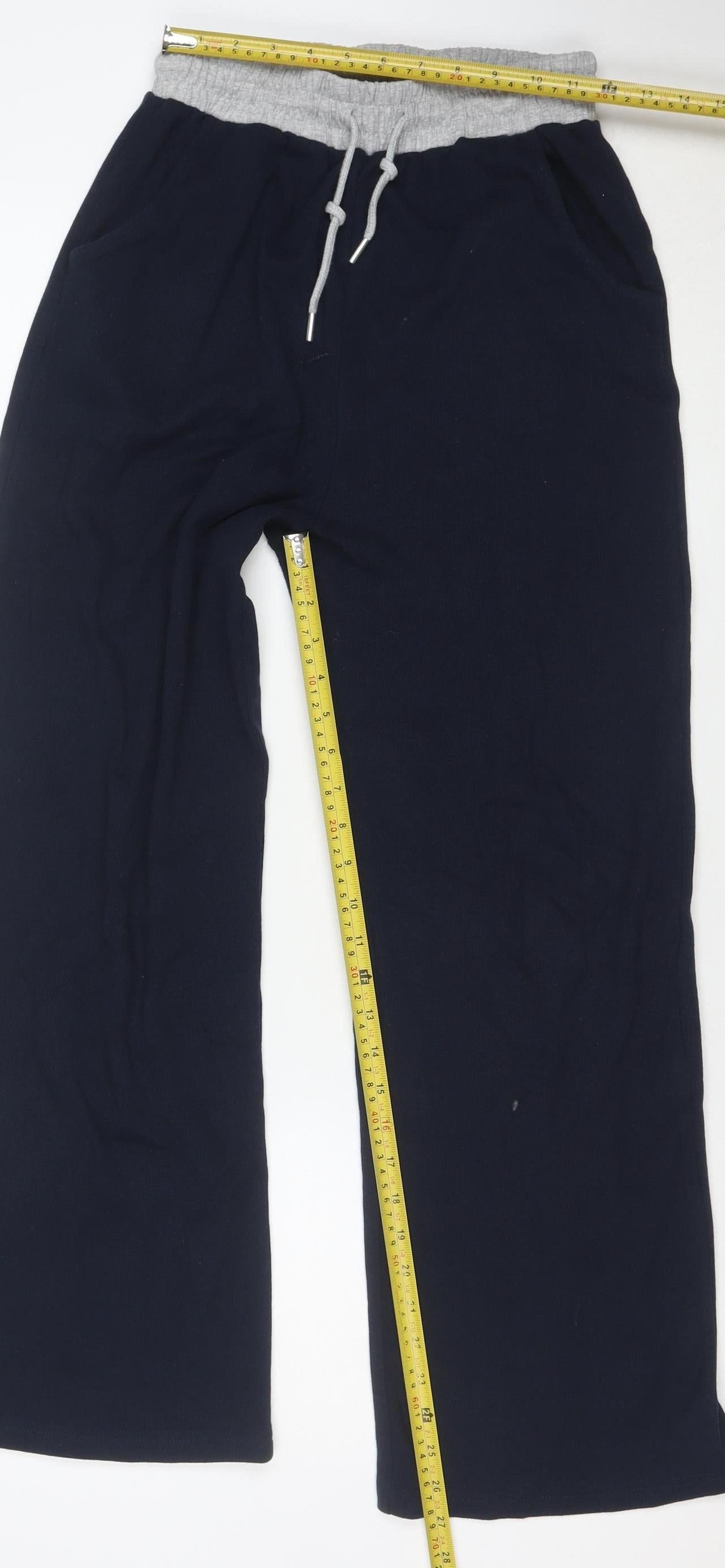 Pink Vanilla Womens Blue Jogger Trousers Size M Elastic Waist Cotton