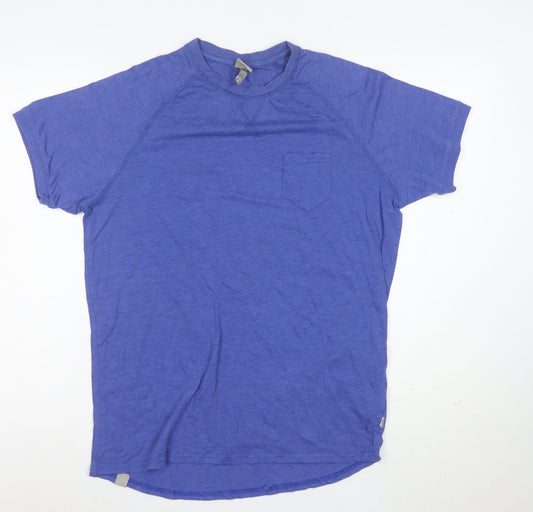 Bench Womens Blue Basic Short Sleeve Crew Neck T-Shirt M