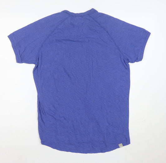 Bench Womens Blue Basic Short Sleeve Crew Neck T-Shirt M