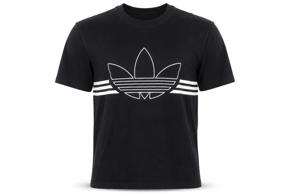 Front view of Adidas Men's Black XS Trefoil Logo Short Sleeve Cotton T-Shirt