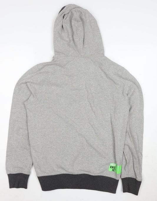McKenzie Men’s Grey Henley Hoodie Medium Hooded Sweatshirt