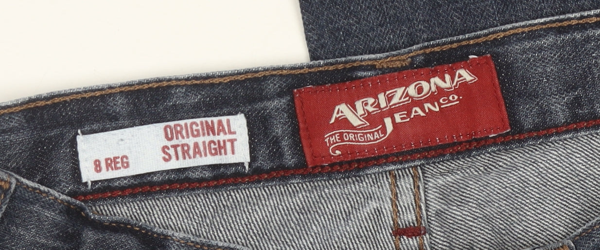 Arizona Jean Co. Womens Blue Straight Leg Denim Jeans Size 8 Regular
