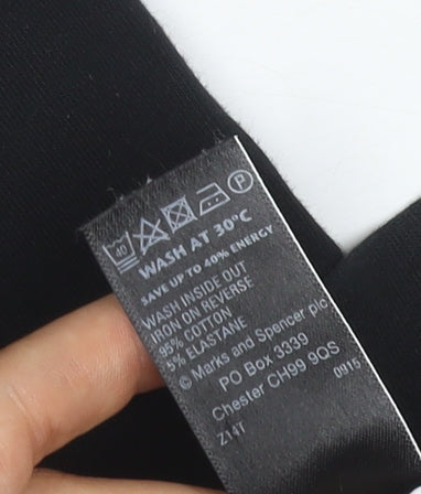 Marks and Spencer Women Black Size 8 Cotton Stretch Leggings