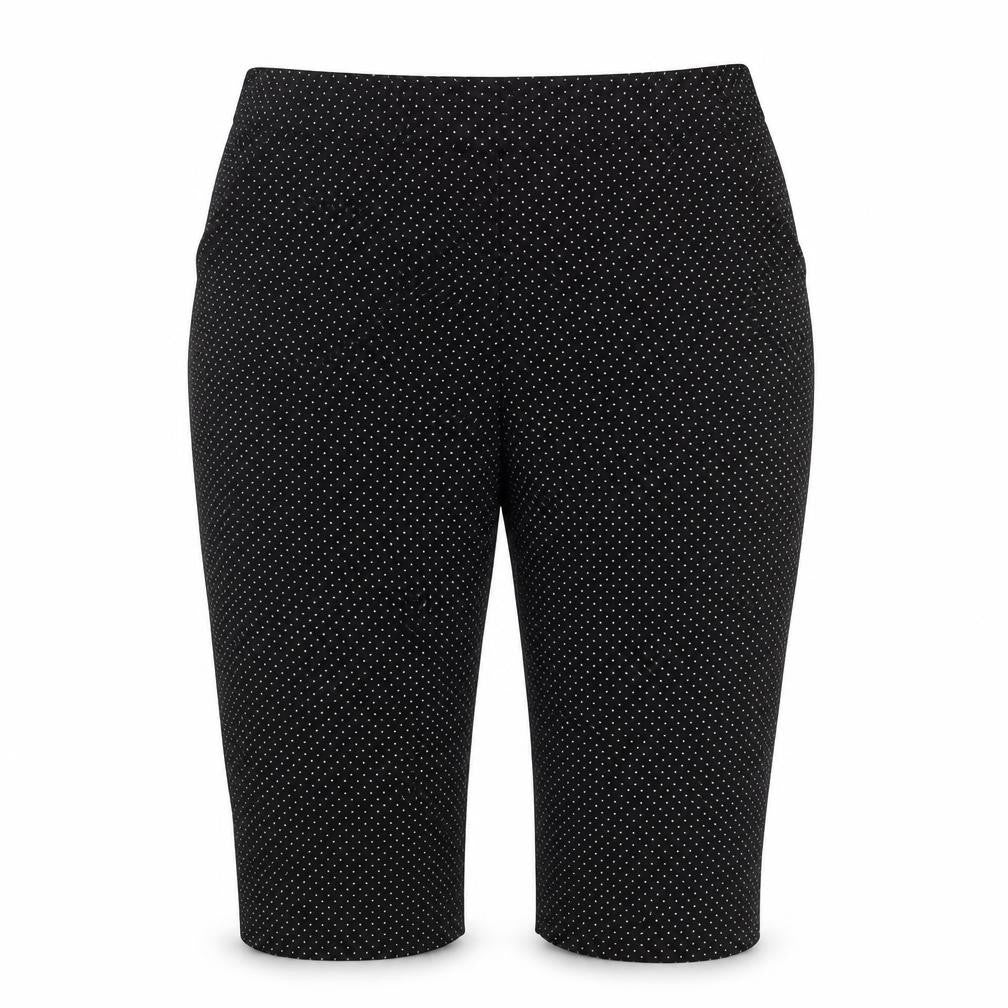 Front view of Dorothy Perkins Women's Black Polka Dot Cropped Trousers UK 12