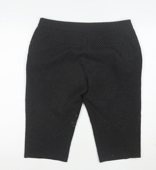Dorothy Perkins Women's Black Polka Dot Cropped Trousers UK 12