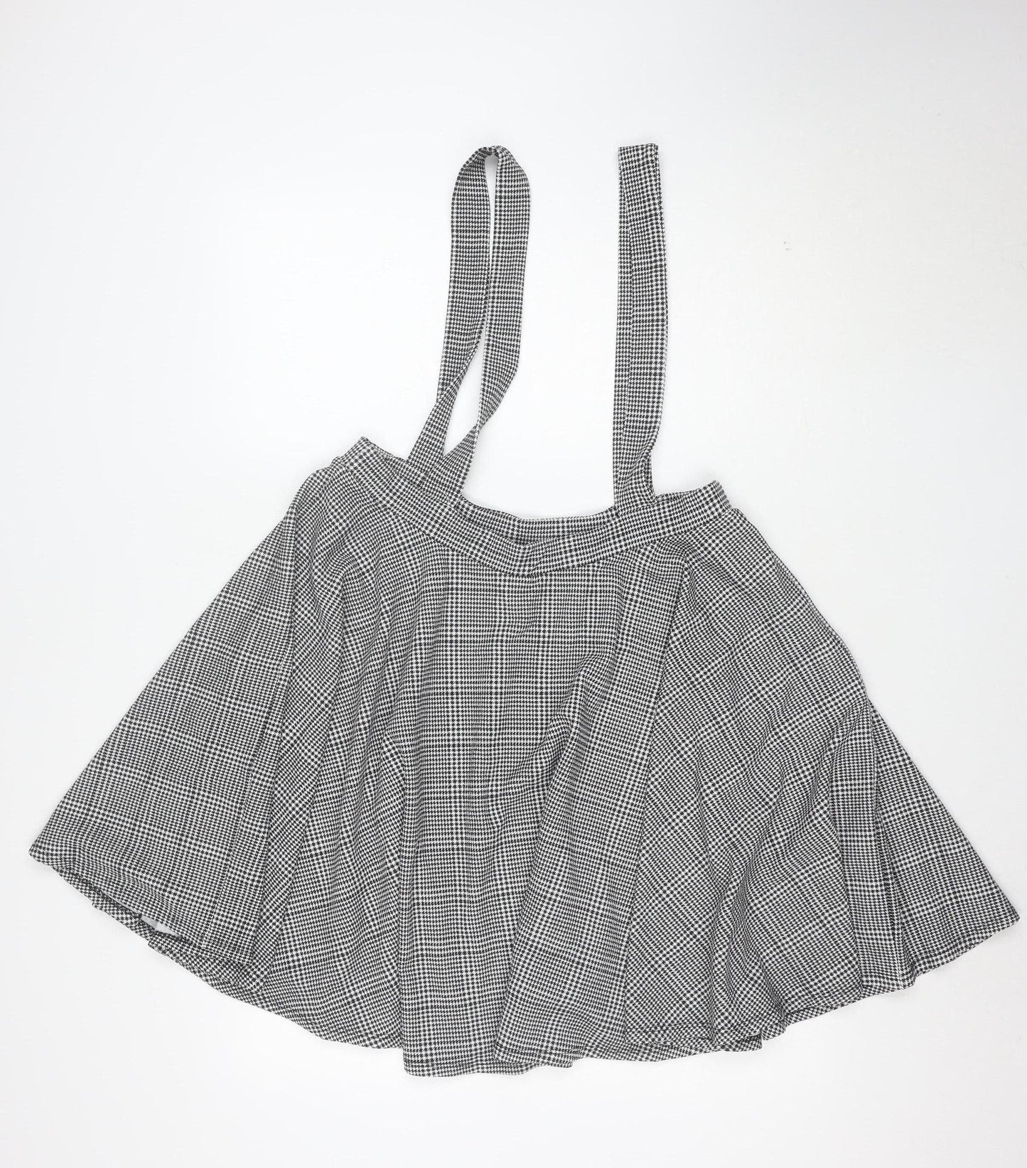 Boohoo Women's Black Check Wrap Skirt Size 16 Stretch Jersey