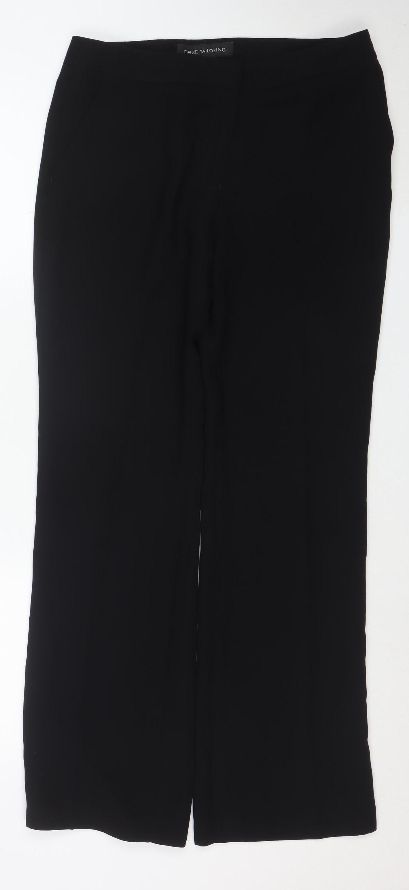 Next Women's Black Regular Fit Tailored Stretch Trousers Size 10