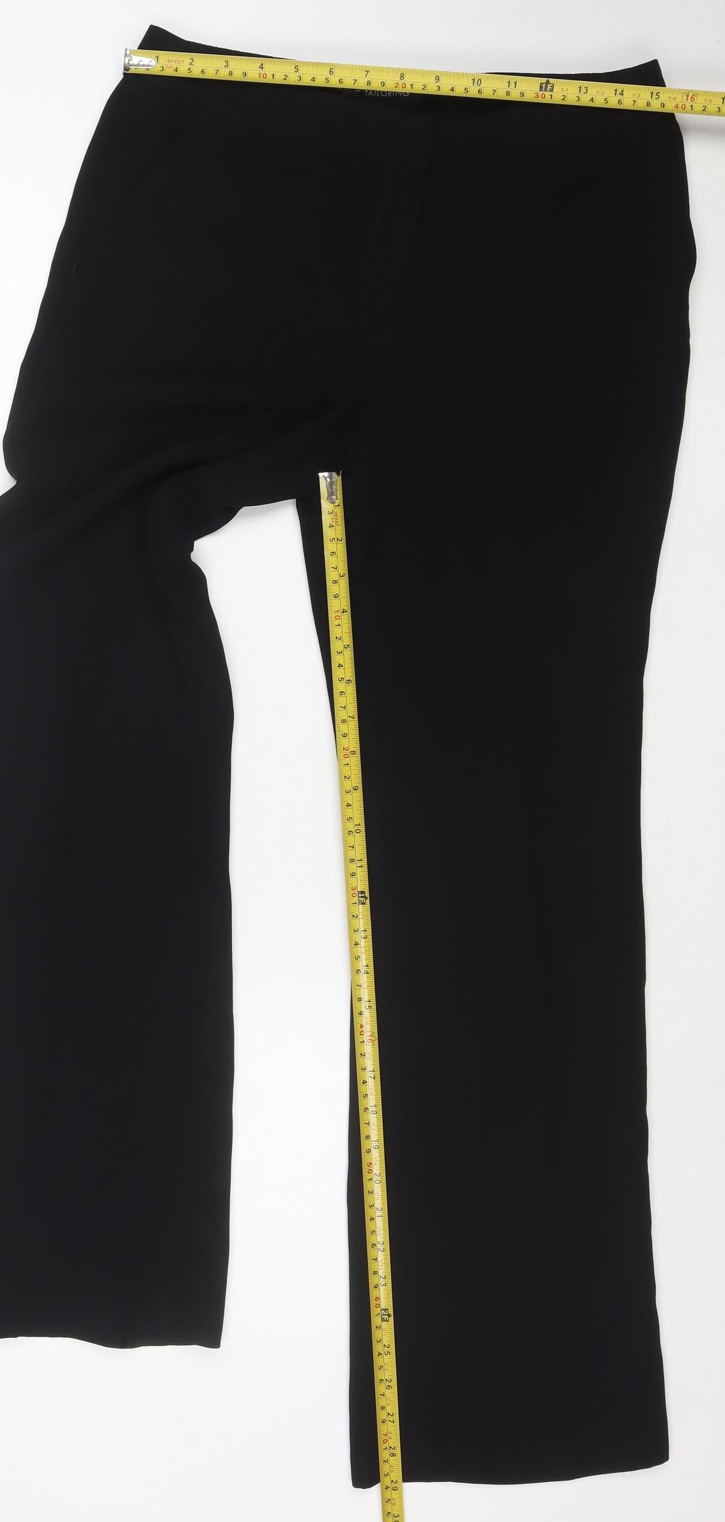 Next Women's Black Regular Fit Tailored Stretch Trousers Size 10
