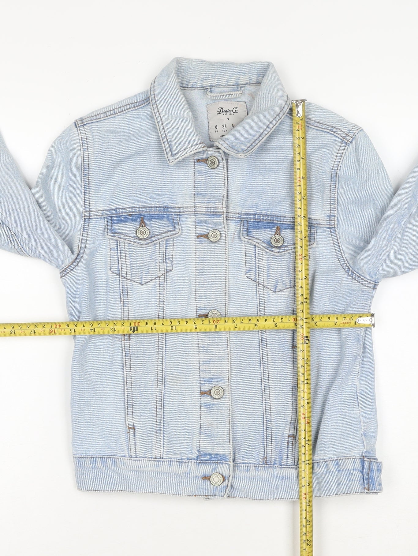 Denim Co Womens Blue Size 8 Regular Fit Basic Denim Jacket
