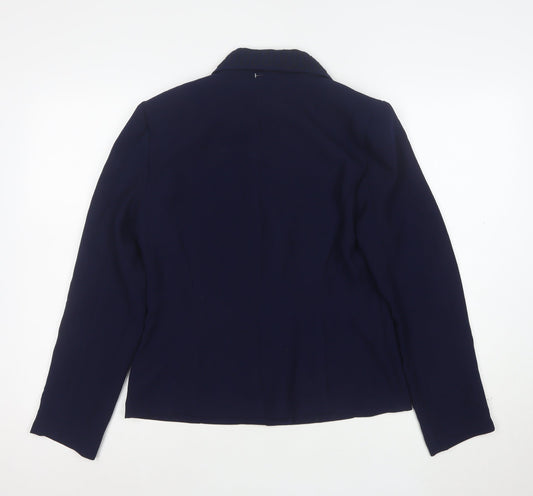 Perceptions Women's Blue Size 8 Shawl Lapel Single-Breasted Suit Jacket