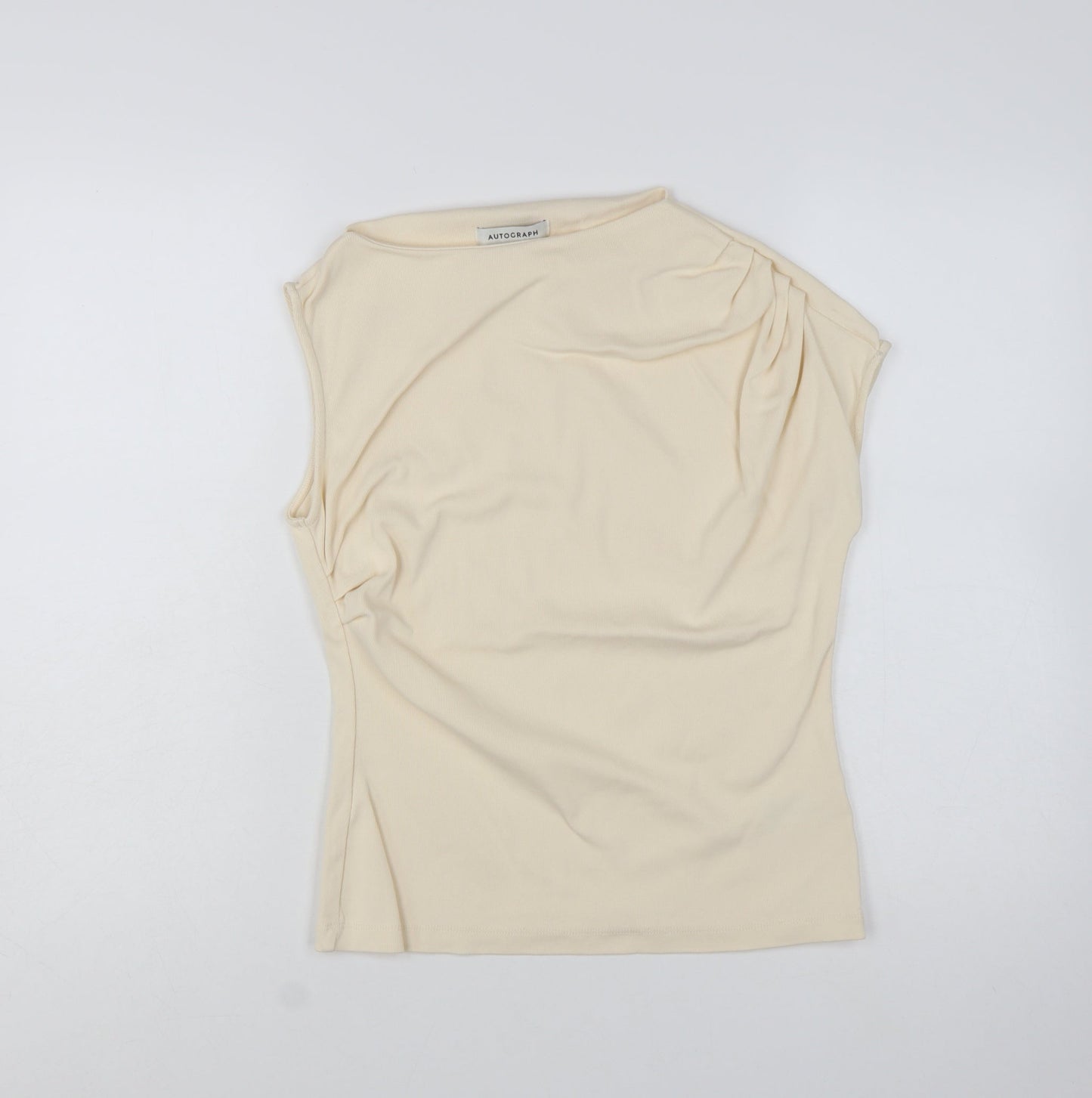 Marks and Spencer Women’s Beige Cotton Sleeveless Blouse Size 12