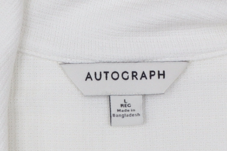 Marks and Spencer Autograph Men's Ivory Button-Up Shirt L Regular Fit