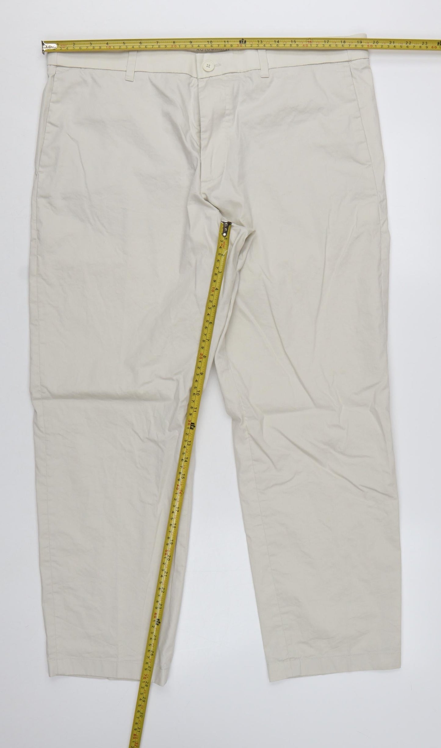 Marks and Spencer Men’s Beige 36R Chino Trousers Regular Fit