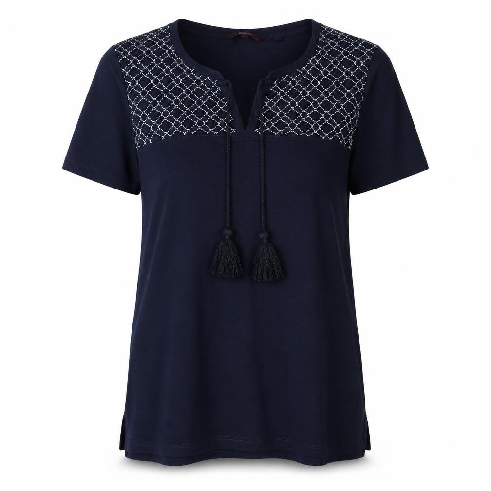 Next Women's Blue Embroidered Tunic T-Shirt Size 10
