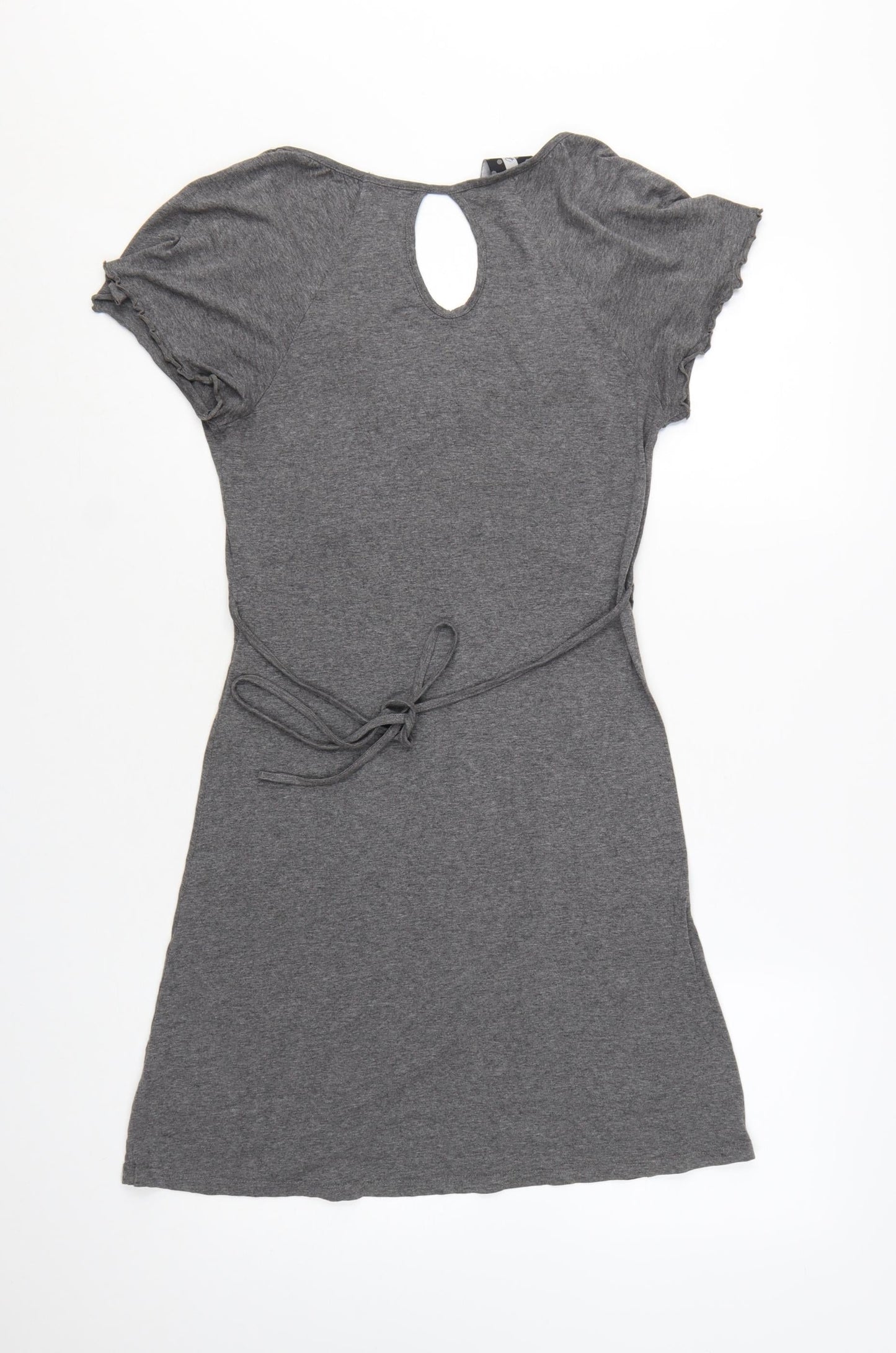 Next Women Grey Short Sleeve Floral T-Shirt Dress Size 10