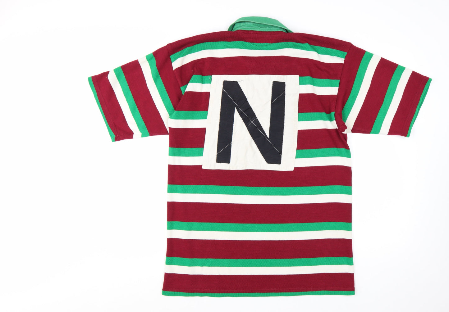 Halbro Men's Multicoloured Rugby Polo Shirt Size L Striped Vintage