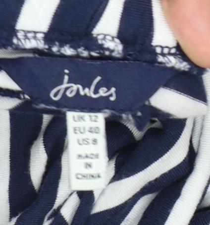 Joules Women’s Blue White Striped A-Line Skirt Size 12 Cotton