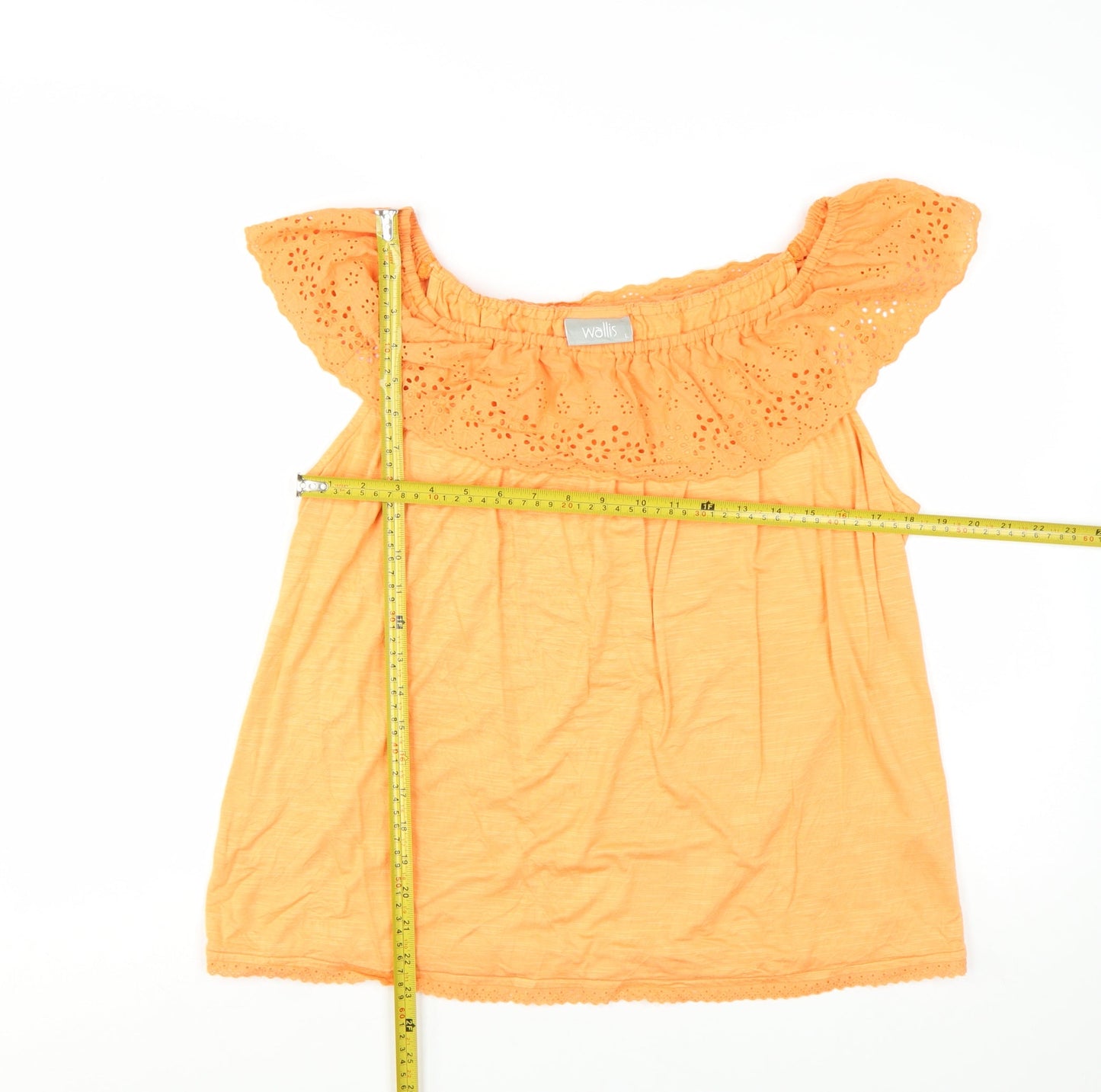 Wallis Womens Orange Off Shoulder Embroidered Camisole Blouse Size L
