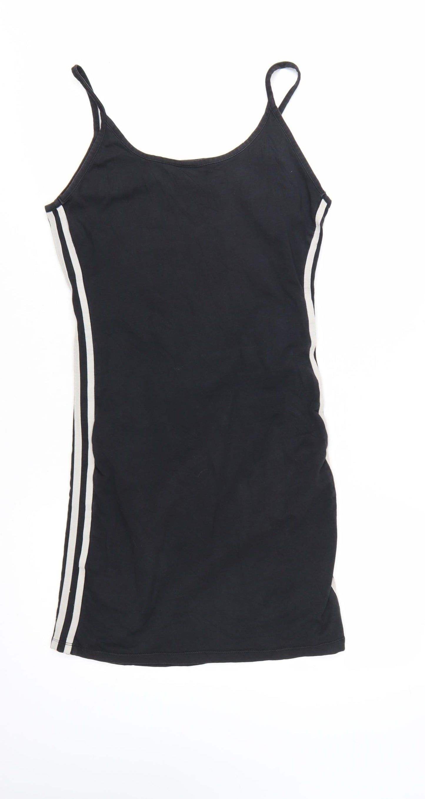 Adidas Womens Black Size 10 Slip Dress Strappy Logo Sports Casual