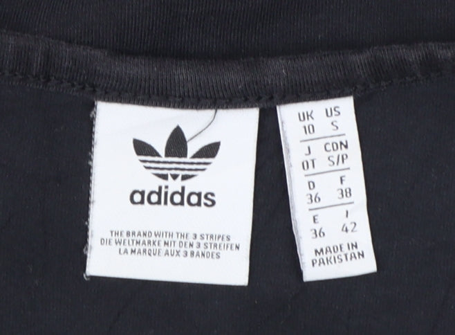 Adidas Womens Black Size 10 Slip Dress Strappy Logo Sports Casual