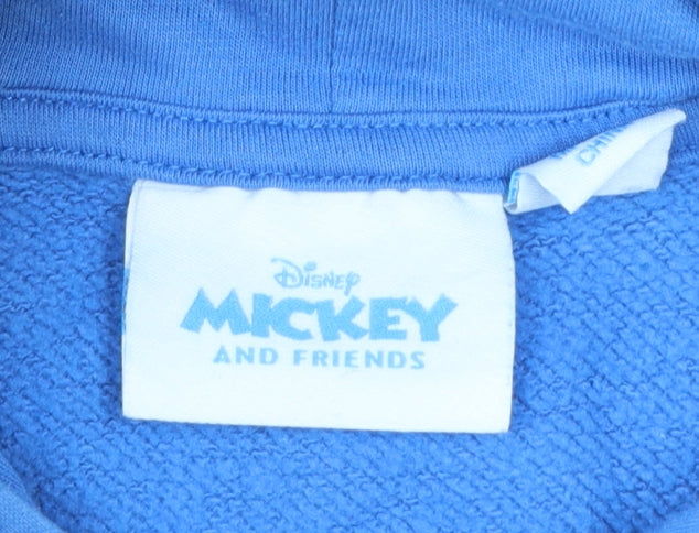 Brand and care label for Disney girls’ blue mickey & friends pullover hoodie 7-8 years