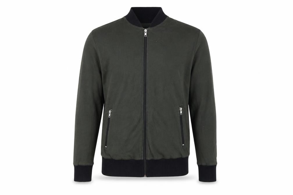 Front view of ASOS Men's Green Full Zip Cotton Sweatshirt XS