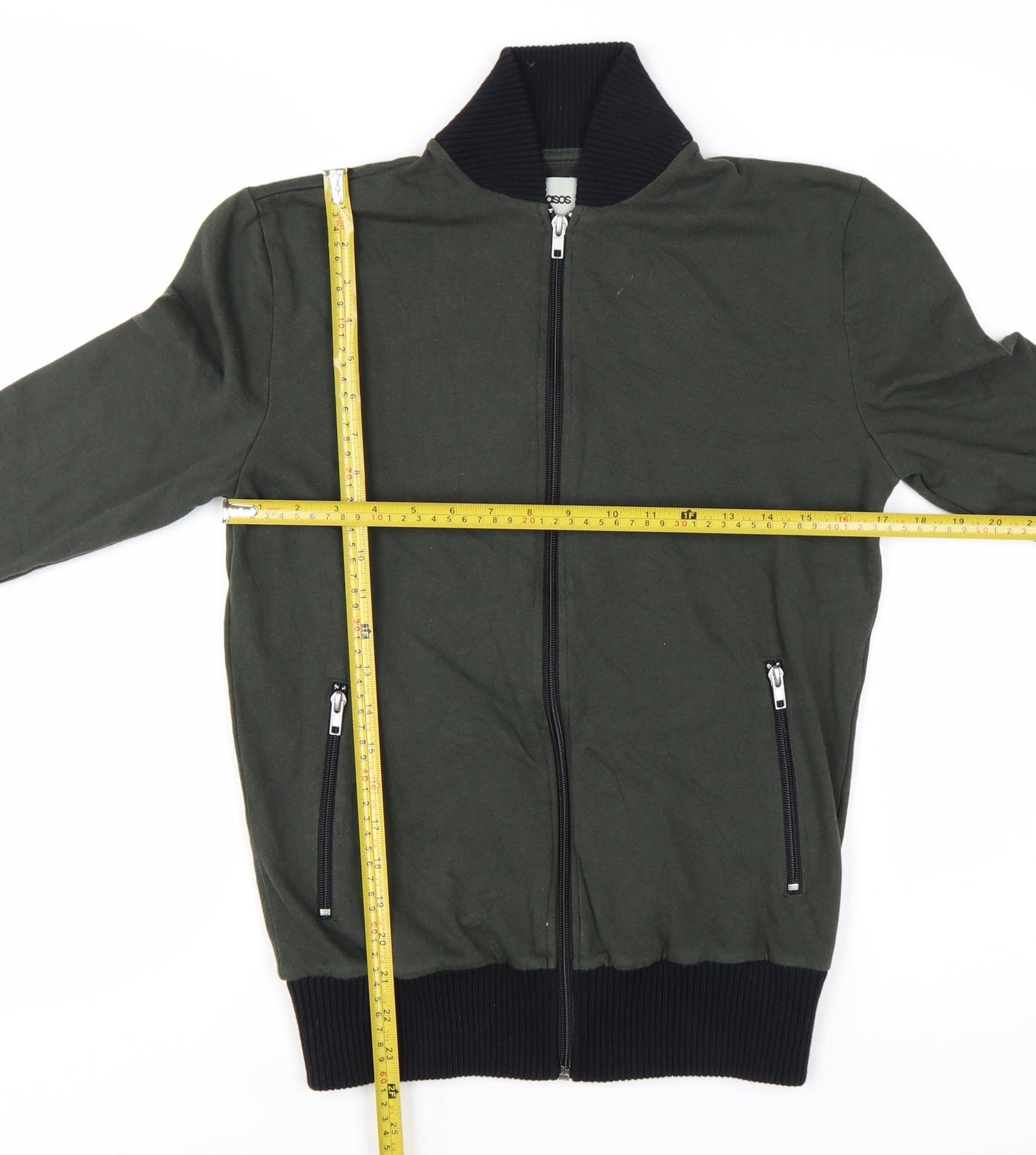 ASOS Men's Green Full Zip Cotton Sweatshirt XS