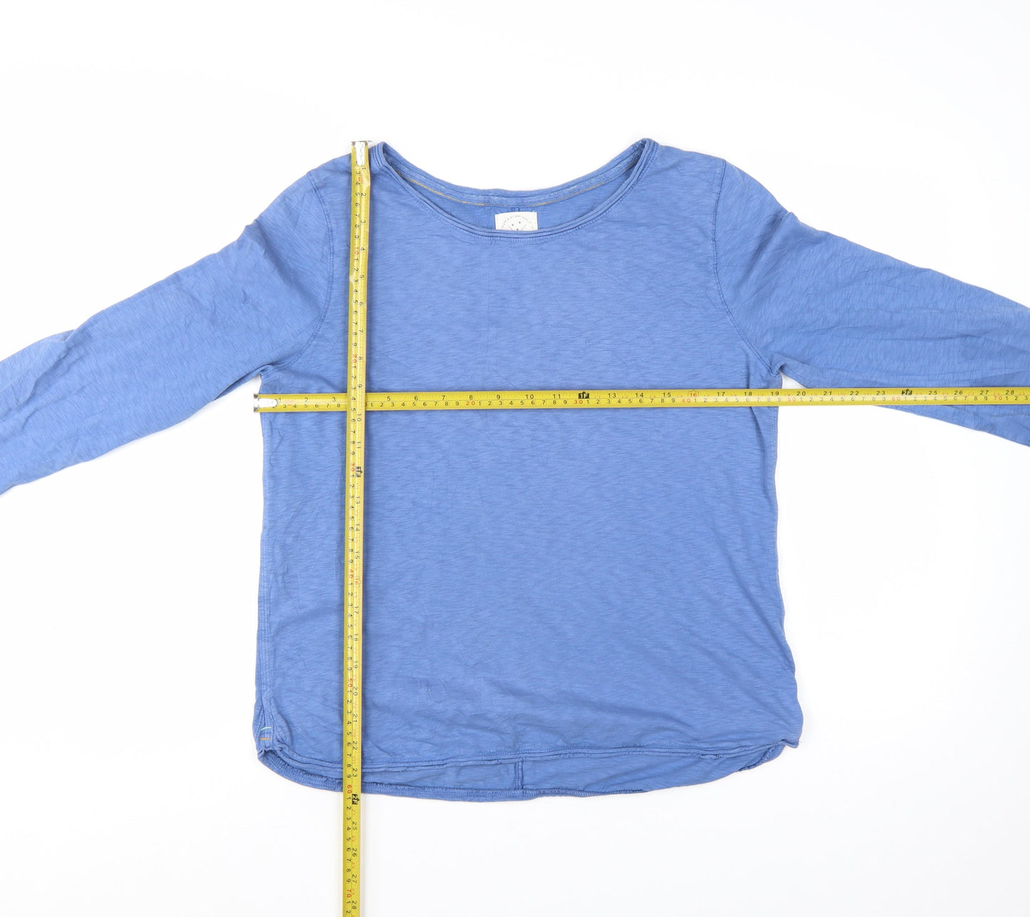 White Stuff Women's Blue Long Sleeve Cotton Jersey Top UK 12