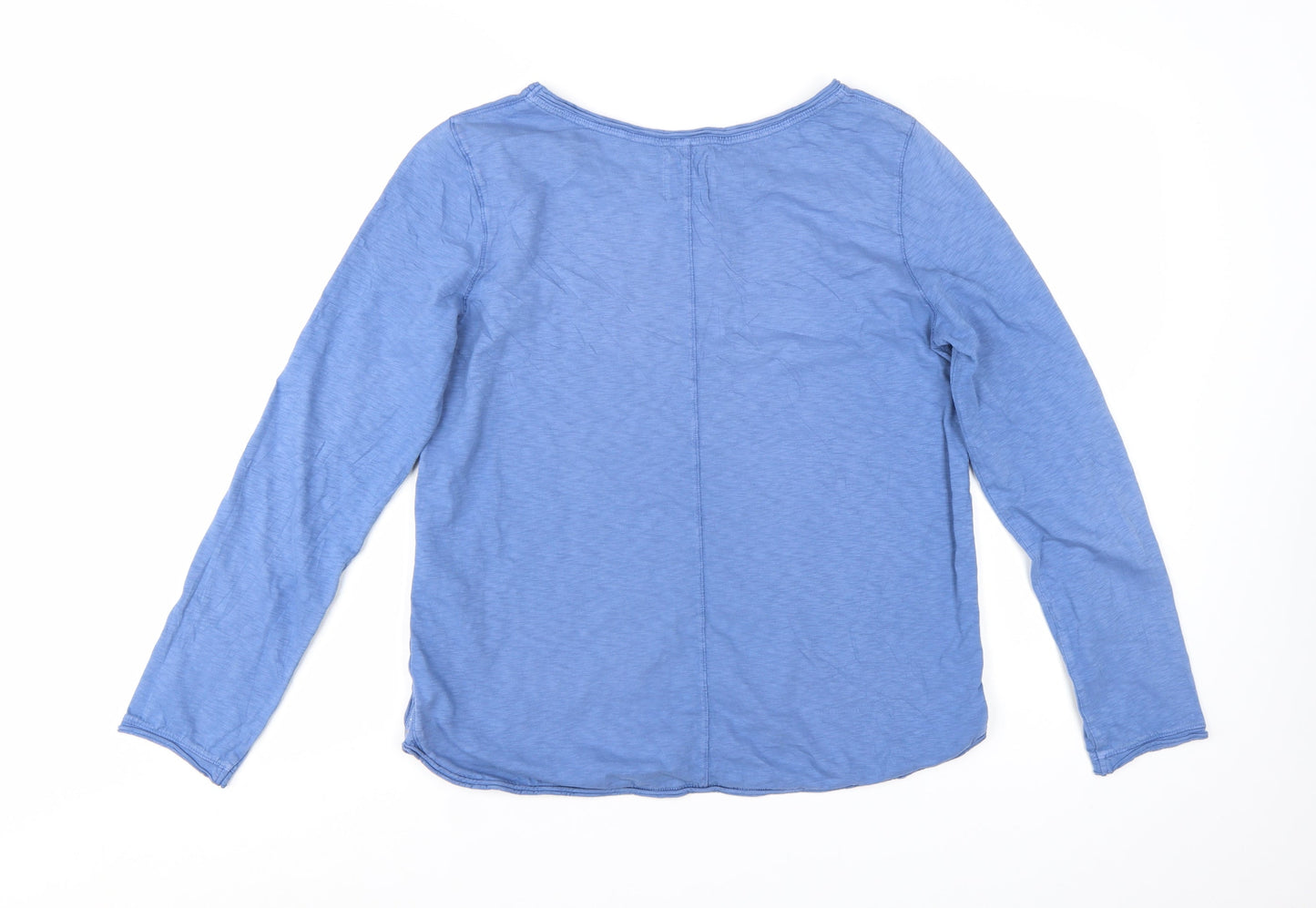 White Stuff Women's Blue Long Sleeve Cotton Jersey Top UK 12