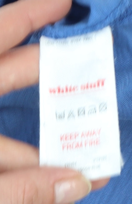 White Stuff Women's Blue Long Sleeve Cotton Jersey Top UK 12