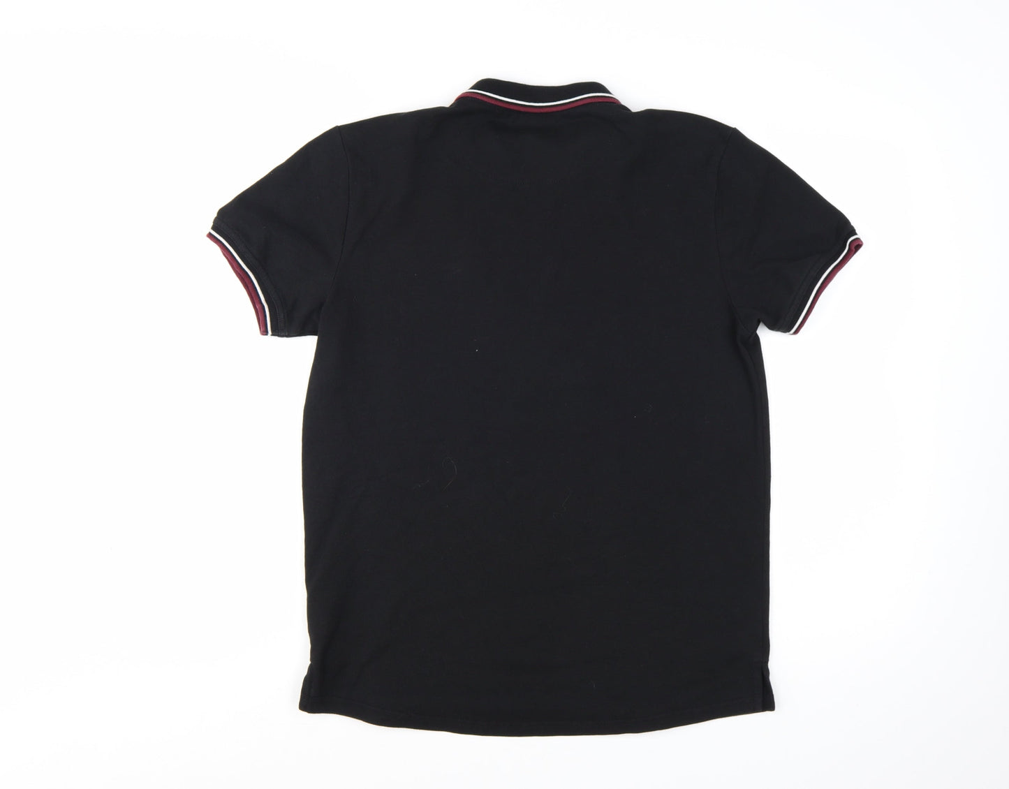 Firetrap Men Black Regular Fit Cotton Blend Polo Shirt M