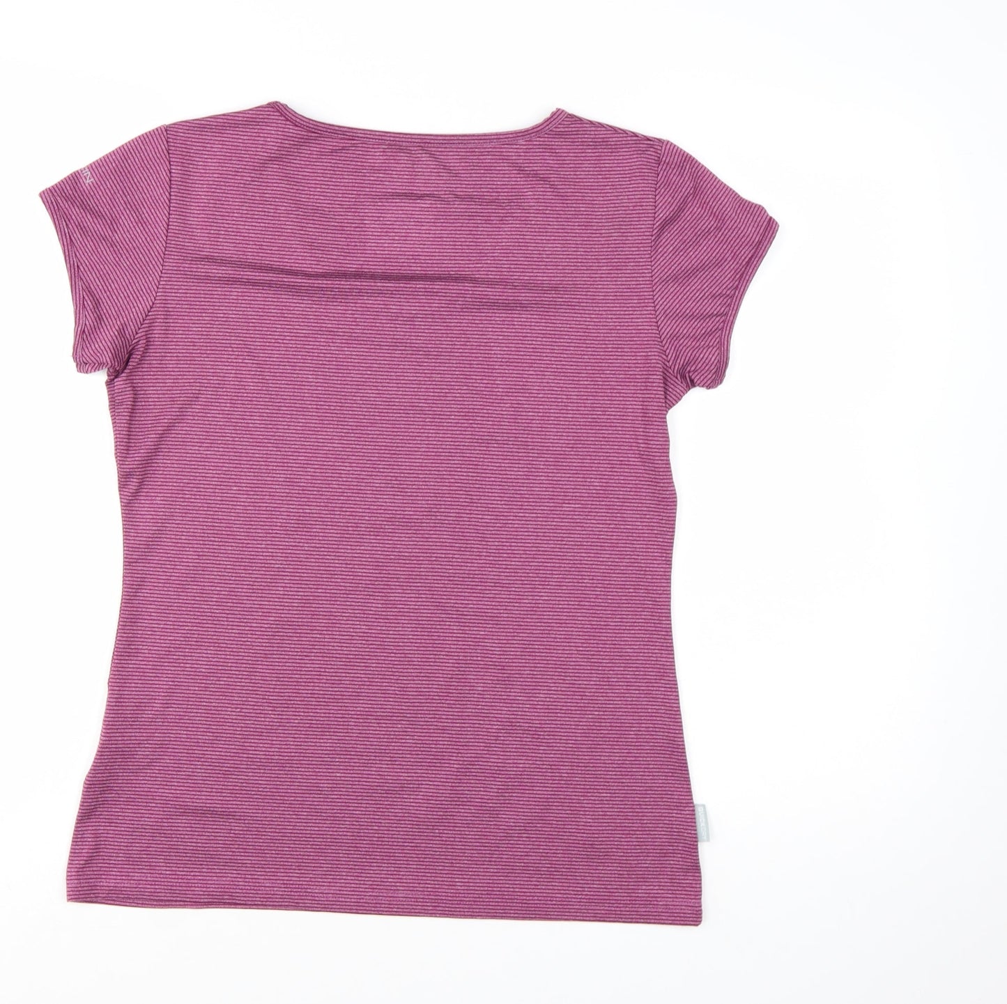 Trespass Womens Pink Striped V-Neck Active T-Shirt Size 12