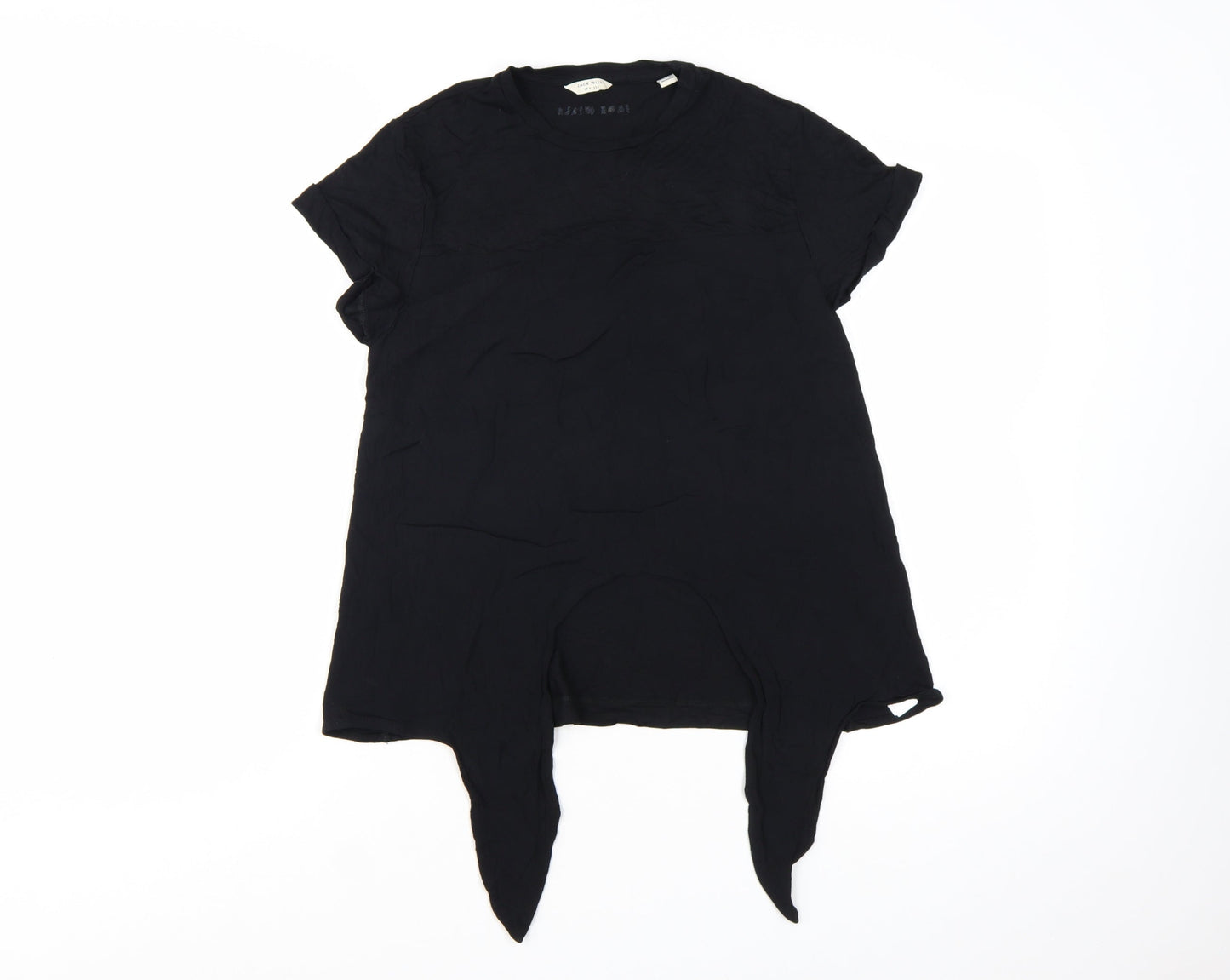 Jack Wills Women’s Black Size 6 Viscose Short Sleeve T-Shirt