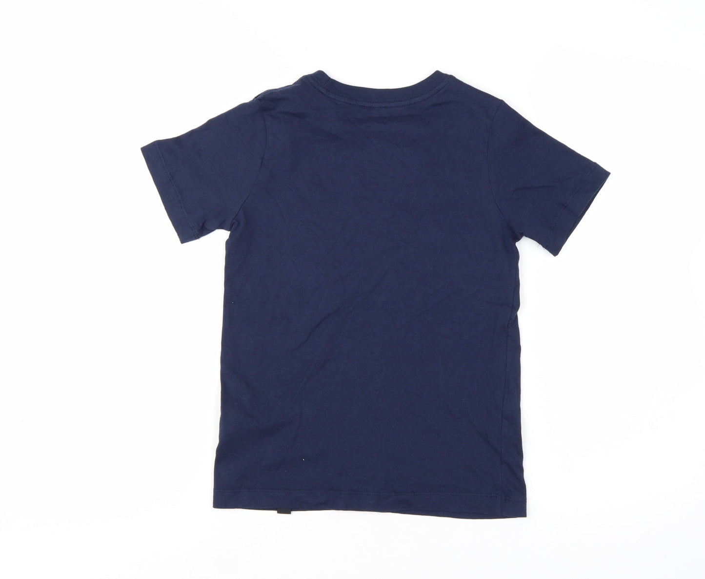 Nike Boys Blue Barça Logo T-Shirt 7-8 Years Short Sleeve Cotton